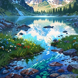 Pack de 4 Fonds d’écran – Montagnes et Lacs