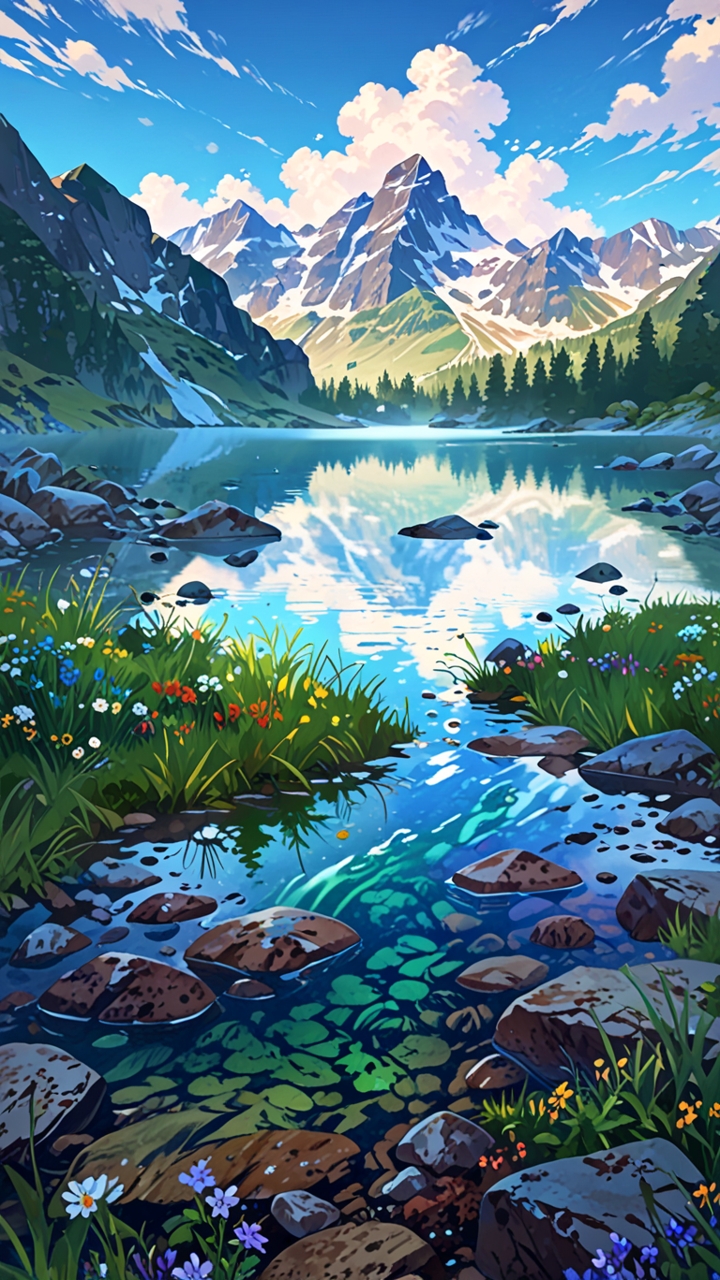 Pack de 4 Fonds d’écran – Montagnes et Lacs